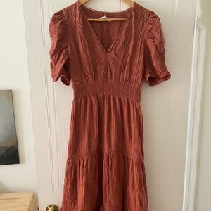 BB Dakota “say a prairie” midi dress in light clay